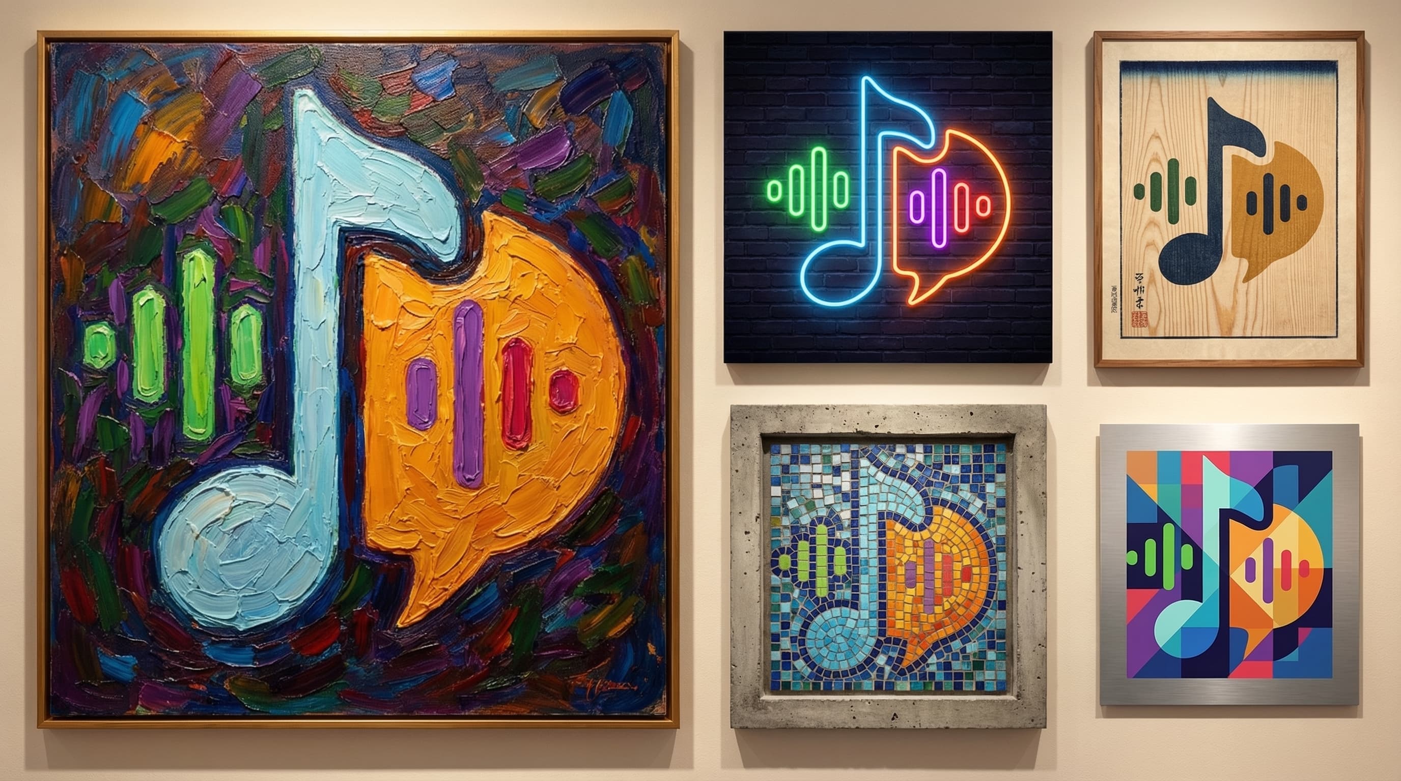 Logo Learn Music em quadros artísticos